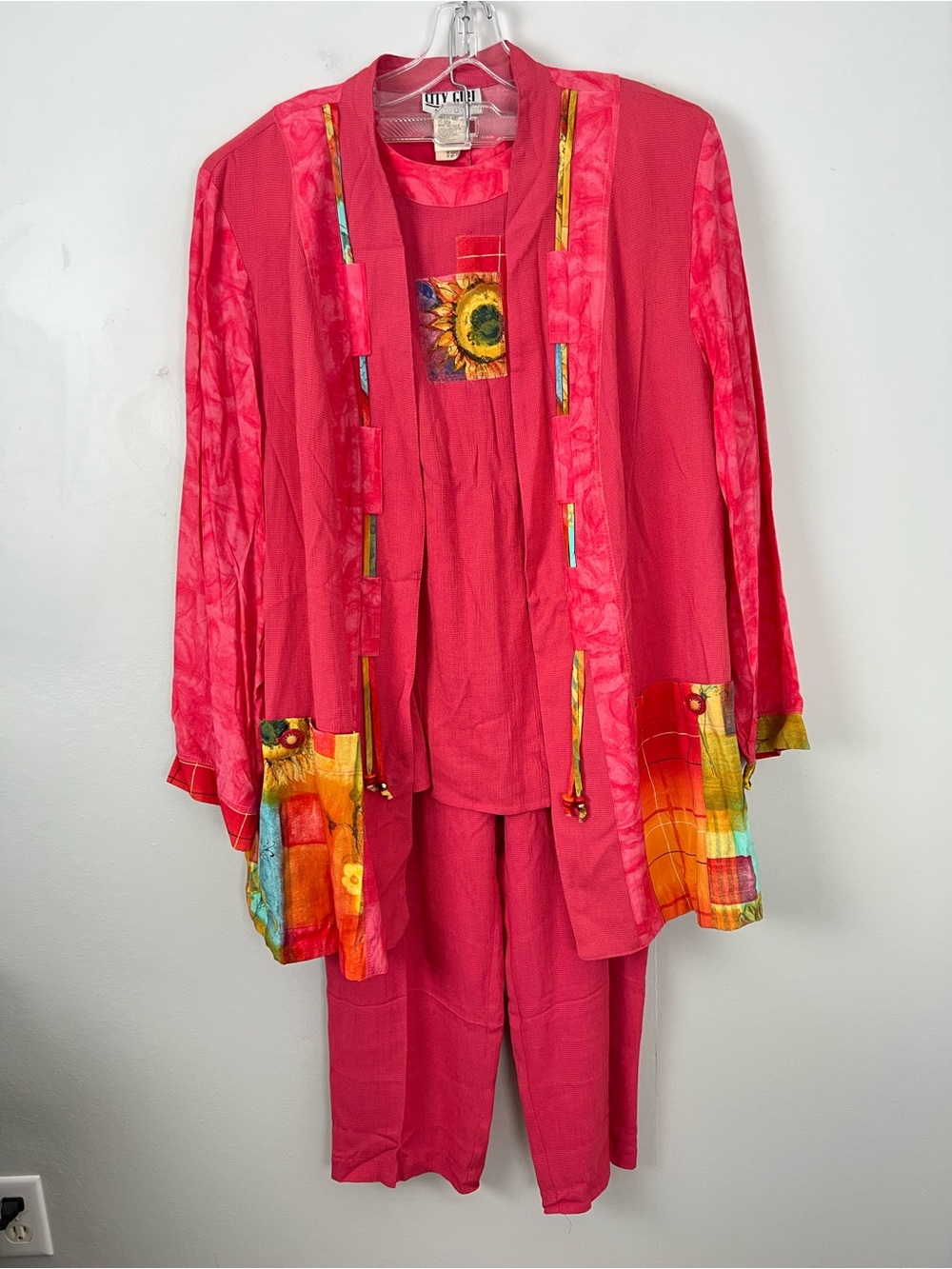City Girl Vintage 80s 90s Bright Three Piece Set Lagenlook